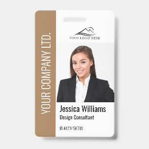 Tarjeta De Identificación Plantilla moderna foto logotipo nombre empleado ma