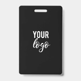 Tarjeta De Identificación Plantilla Negra DIY en Blanco Tu Logo Aquí Emplead