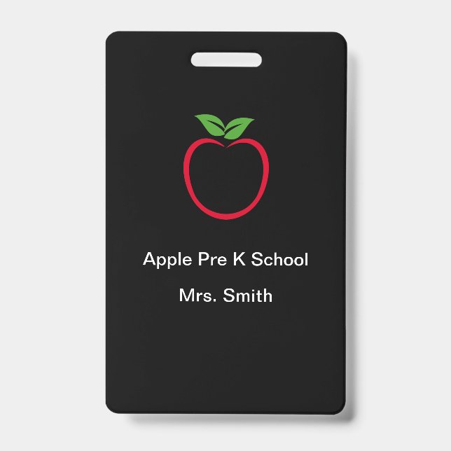Tarjeta De Identificación Plantilla para maestro de preescolar (Parte frontal)