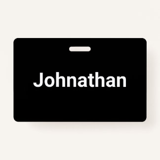 Tarjeta De Identificación Plantilla simple de nombres en blanco y negro