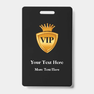 Tarjeta De Identificación Plantillas de insignias VIP elegantes