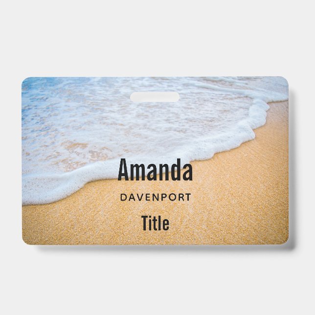 Tarjeta De Identificación Playa de arena con un poco de espuma (Parte frontal)