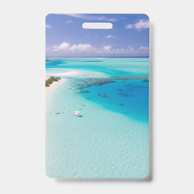 Tarjeta De Identificación Playa Tropical (Parte frontal)