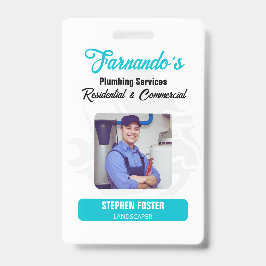 Tarjeta De Identificación Plumbing Service Water Drop Logo Plumber Business