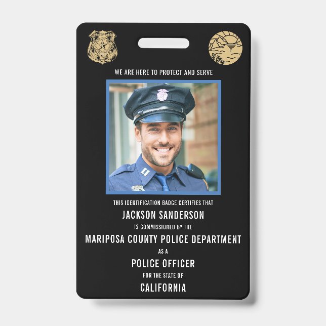 Tarjeta De Identificación Police Department Law Enforcement Employee ID (Parte frontal)