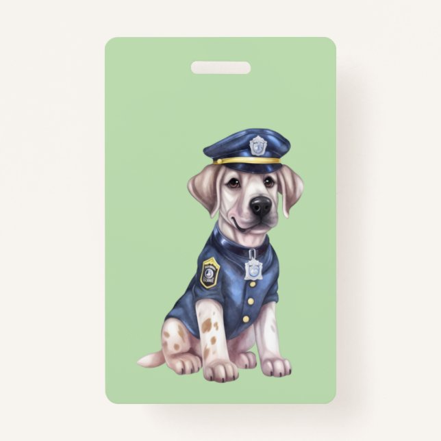 Tarjeta De Identificación Policía Dog Clipart | (Anverso)