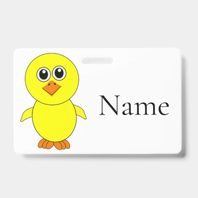 Tarjeta De Identificación Pollito Lindo Thunder_Cove  (Parte frontal)