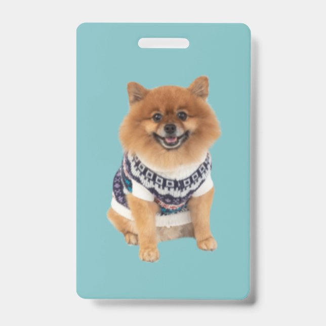 Tarjeta De Identificación Poochie Dog Sweater | (Parte frontal)