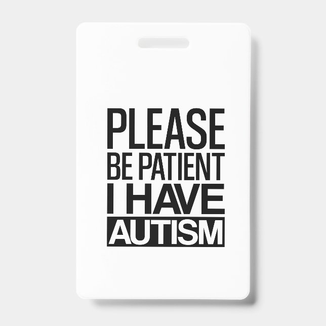 TARJETA DE IDENTIFICACIÓN POR FAVOR SEA PACIENTE TENGO AUTISMO (Parte frontal)