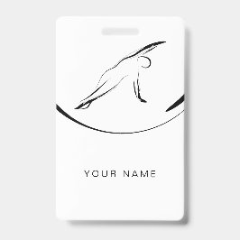 Tarjeta De Identificación pose de flexión lateral de Pilates