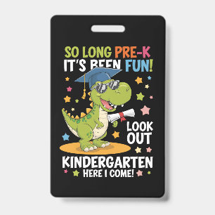 Tarjeta De Identificación Pre K Graduado Kindergarten Dinosaur T Rex