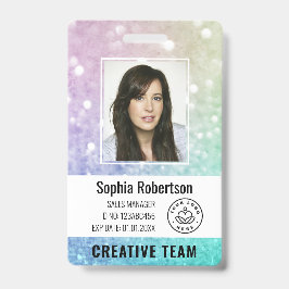 Tarjeta De Identificación Precioso Glitter Holográfico Glamuroso Femenino