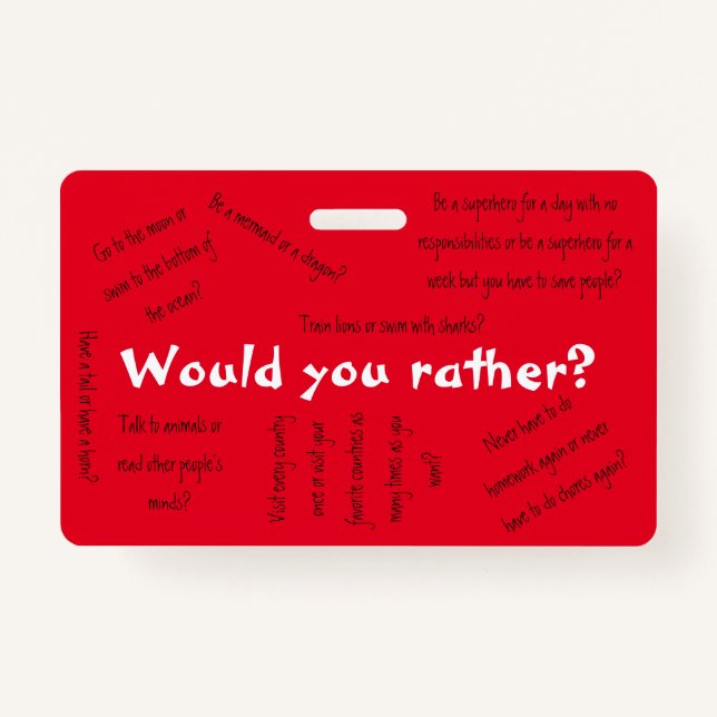 Tarjeta De Identificación ¿Preferirías? (Anverso)