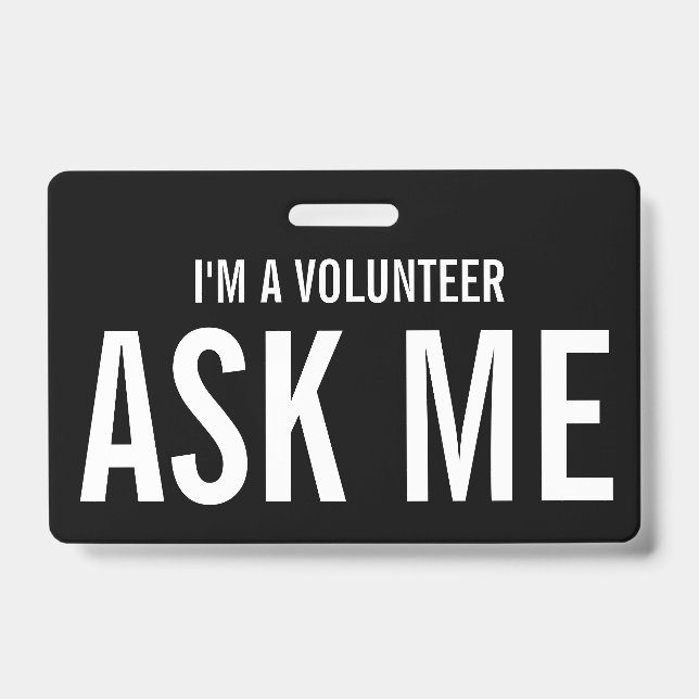 Tarjeta De Identificación Pregúntame si soy un blanco negro voluntario (Parte frontal)