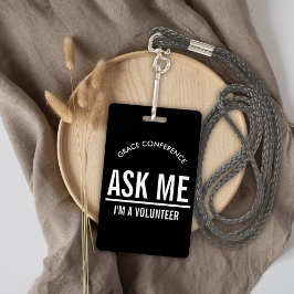 Tarjeta De Identificación Pregúntame soy una insignia de identificación de v