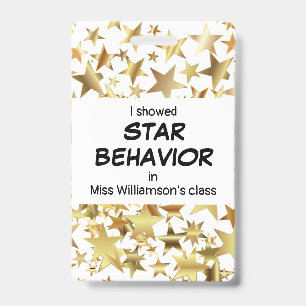 Tarjeta De Identificación Premio del alumno del profesorado STAR BEHAVIOR
