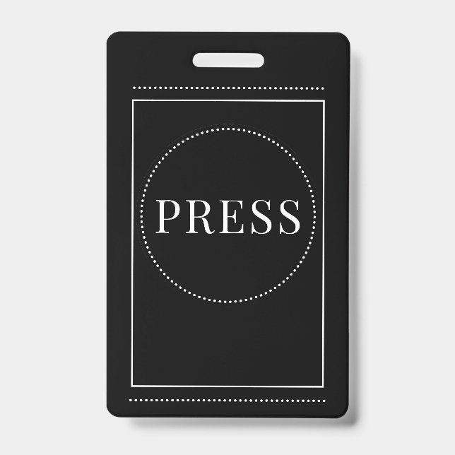 Tarjeta De Identificación Prensa Black Badge (Parte frontal)