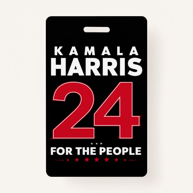 Tarjeta De Identificación Presidente 47 Kamala Harris 2024 Apoyo Señora (Anverso)