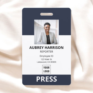 Tarjeta De Identificación Presione Simple Corporate Photo ID