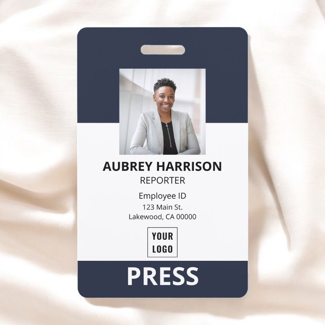 Tarjeta De Identificación Presione Simple Corporate Photo ID (Subido por el creador)