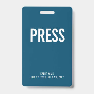Tarjeta De Identificación Presione todos los eventos Access Pass Blue ID Bad