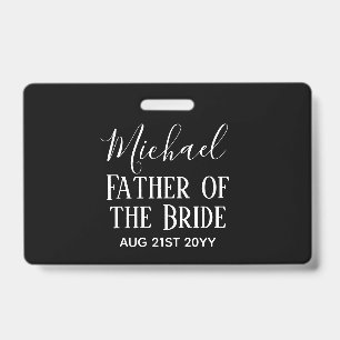 Tarjeta De Identificación PRESUPUESTO Bestman Groomsmen Regalos Black White