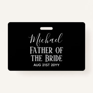 Tarjeta De Identificación PRESUPUESTO Bestman Groomsmen Regalos Black White