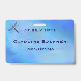 Tarjeta De Identificación Pretty Blue Dragonfly Business Artist Crafter 