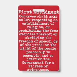 Tarjeta De Identificación Primer pase de prensa de enmienda