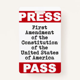 Tarjeta De Identificación Primer pase de prensa de enmienda