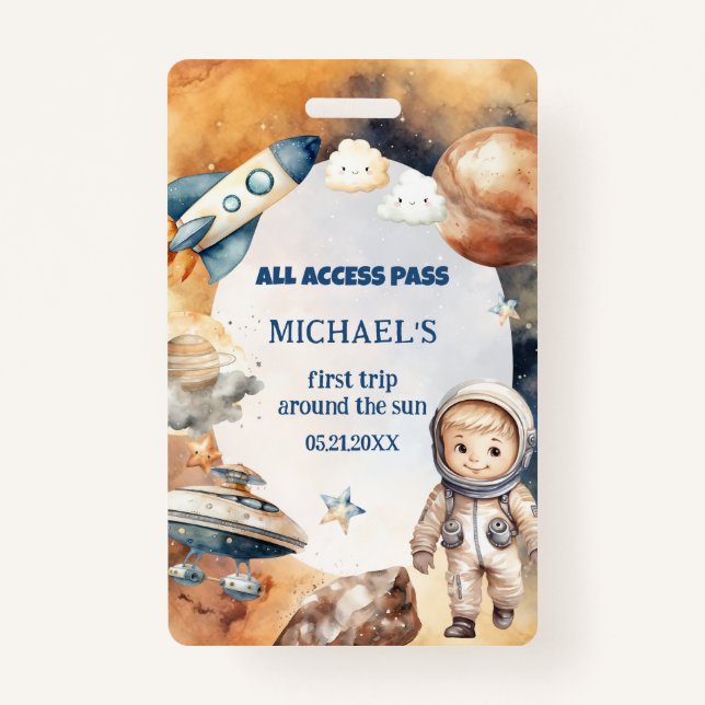 Tarjeta De Identificación Primer viaje del espacio astronauta alrededor de l (Anverso)