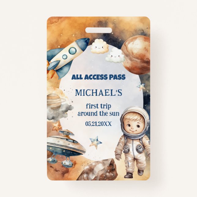 Tarjeta De Identificación Primer viaje del espacio astronauta alrededor de l (Anverso)