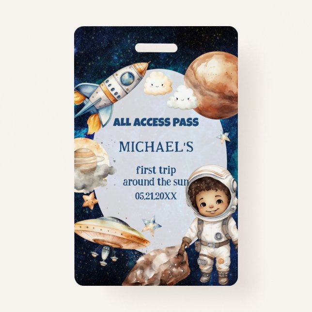 Tarjeta De Identificación Primer viaje del espacio astronauta alrededor de l (Anverso)