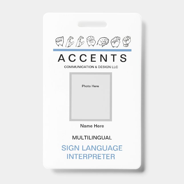 Tarjeta de identificación profesional con dedos de (Parte frontal)