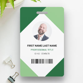 Tarjeta de identificación profesional con nombre y