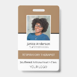 Tarjeta de identificación profesional de foto con 