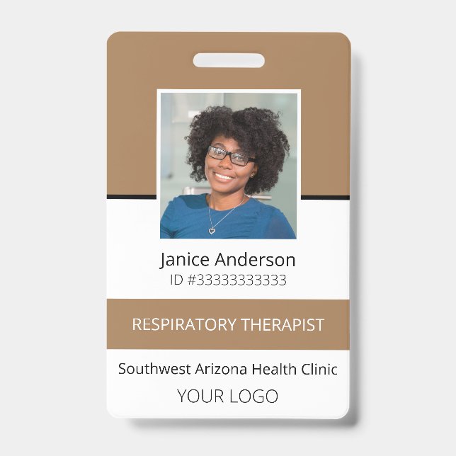 Tarjeta de identificación profesional de foto con  (Parte frontal)