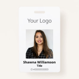 Tarjeta De Identificación Profesional de su logotipo Código de barras fotogr