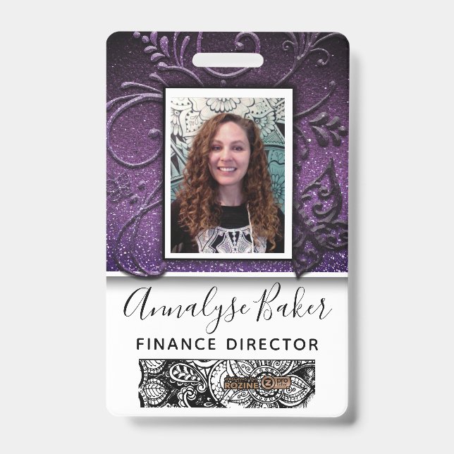 Tarjeta De Identificación Profesional Enfermera CNA Foto Nombre Brillante At (Parte frontal)