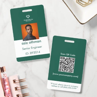 Tarjeta de identificación profesional para emplead
