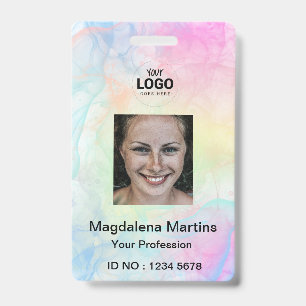 tarjeta de identificación profesional salpicaduras