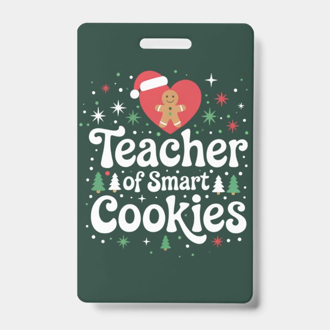 Tarjeta De Identificación Profesor de Navidad de Galletas Inteligentes (Parte frontal)
