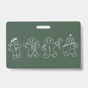 Tarjeta De Identificación Profesor de pan de jengibre Navidad Fiesta Profeso
