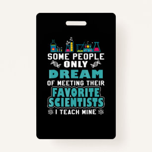 Tarjeta De Identificación Profesora de Ciencia Enseñar Biología Química Físi