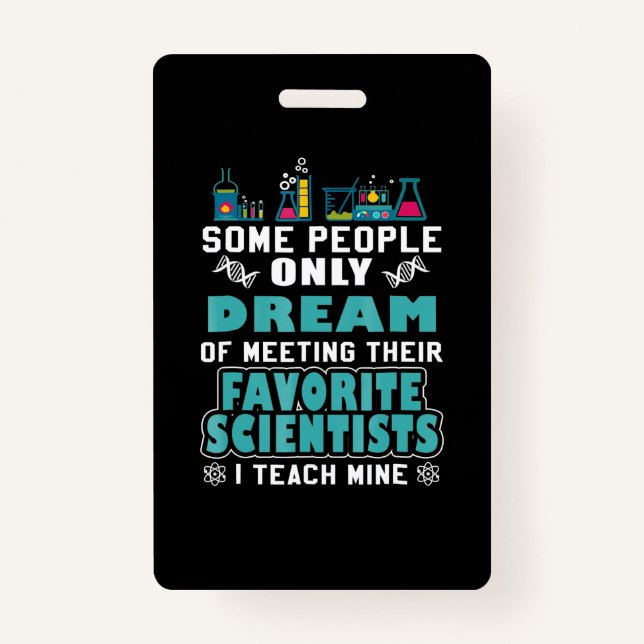 Tarjeta De Identificación Profesora de Ciencia Enseñar Biología Química Físi (Anverso)