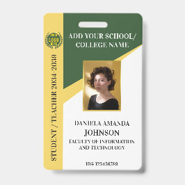 Tarjeta De Identificación Profesora de la Escuela Verde Universitaria