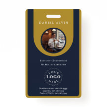 Professional Blue Brown Staff Identification ID