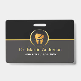 Tarjeta De Identificación  Professional Dental Clinic Gold Tooth Logo