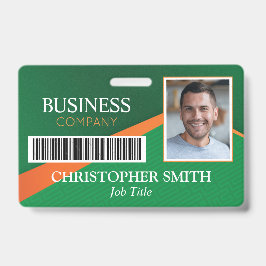Tarjeta De Identificación Professional Green Staff ID Badge