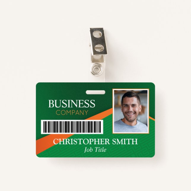 Tarjeta De Identificación Professional Green Staff ID Badge (Anverso con clip)